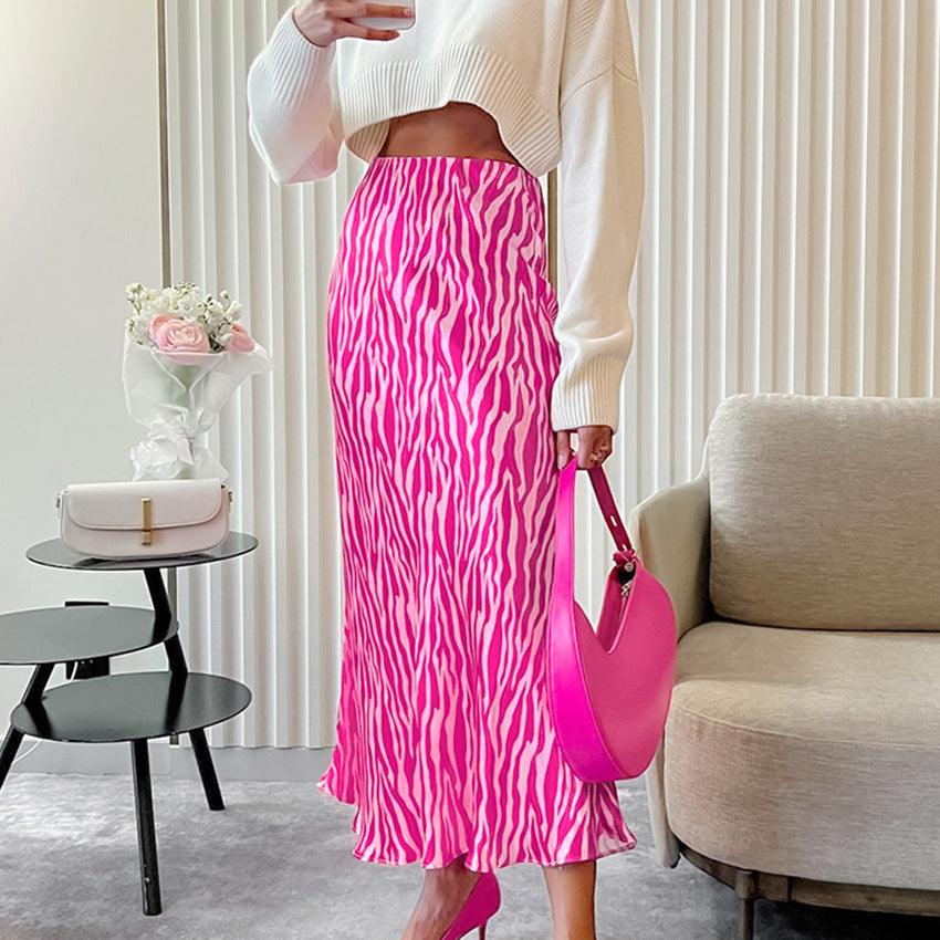 ZEBRA PINK MAXI SKIRT - PRIBO