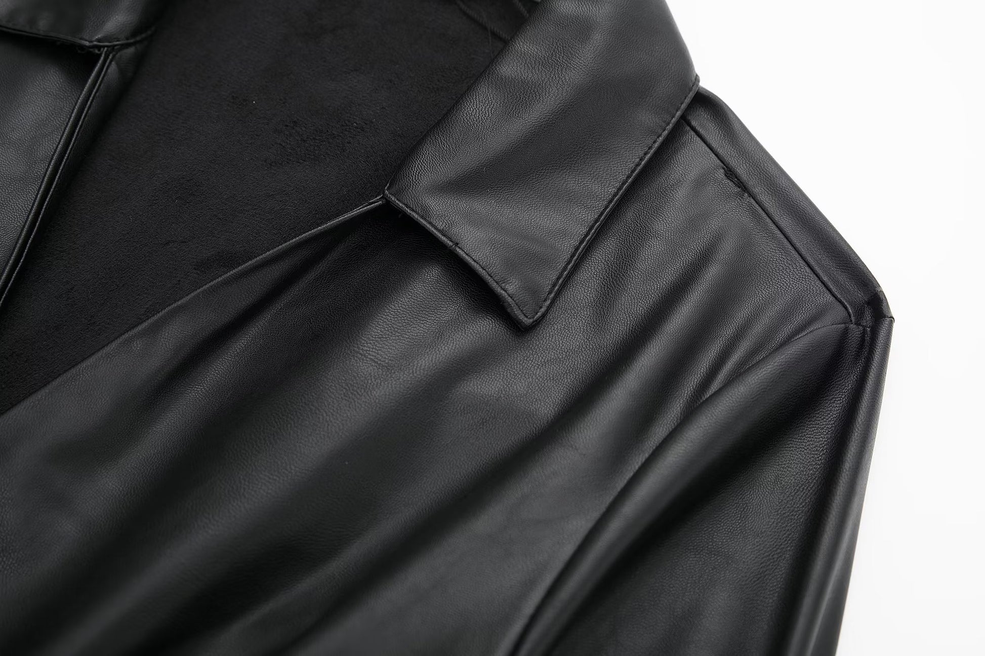Faux Leather Pleated Dress