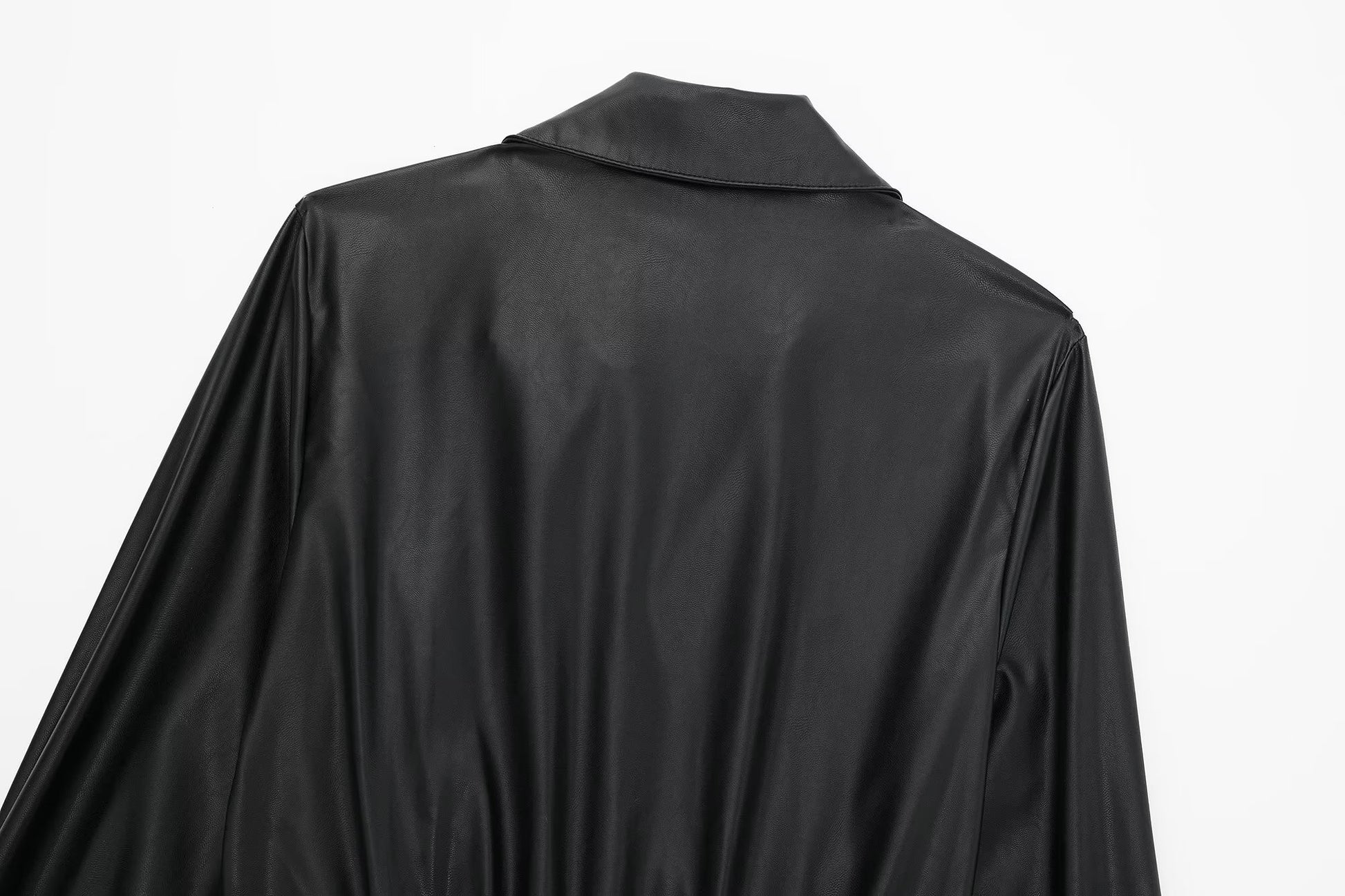 Faux Leather Pleated Dress