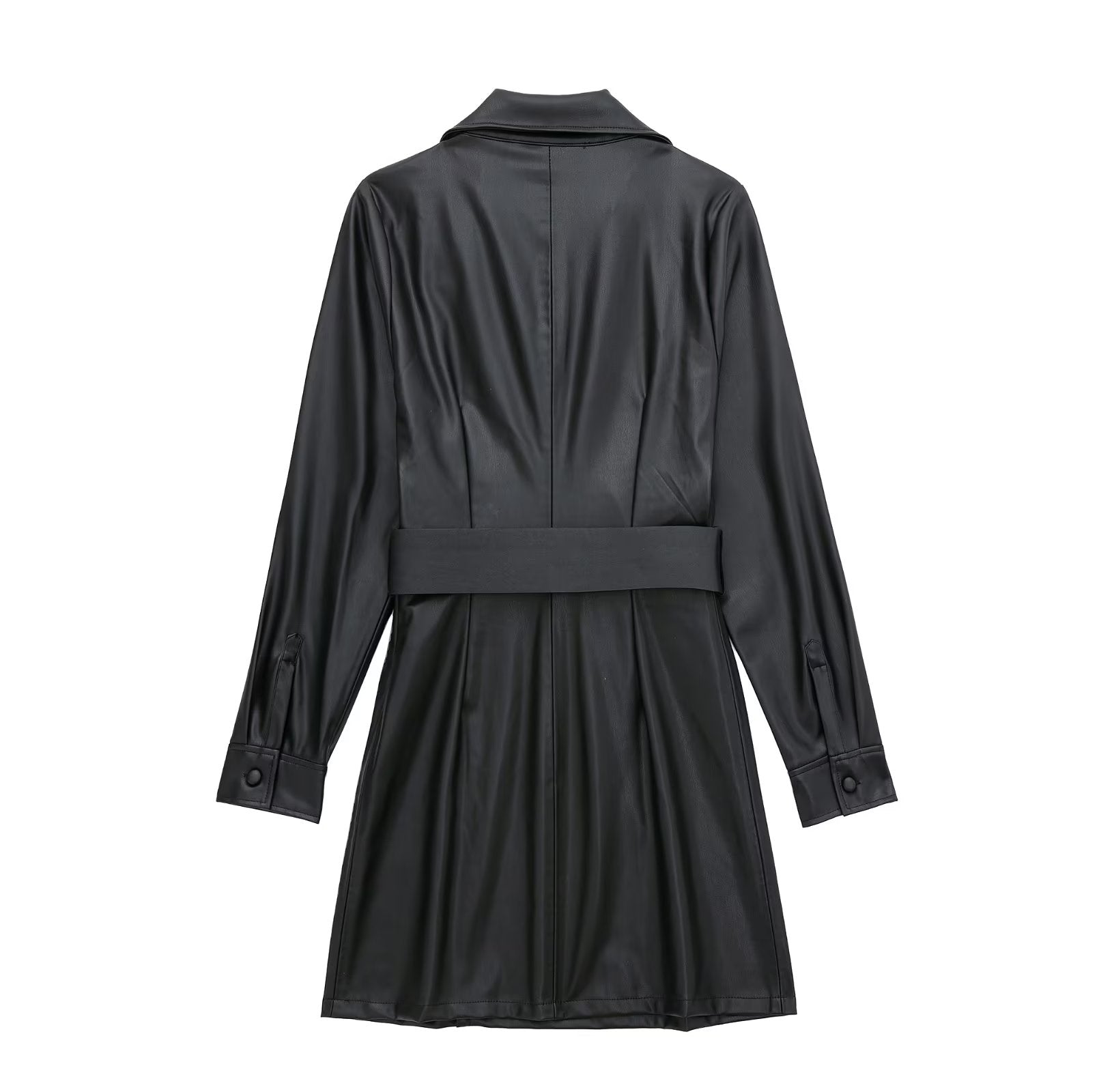Faux Leather Blazer Dress