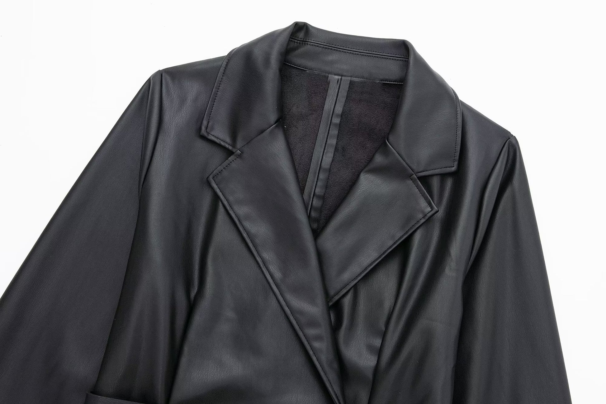 Faux Leather Blazer Dress