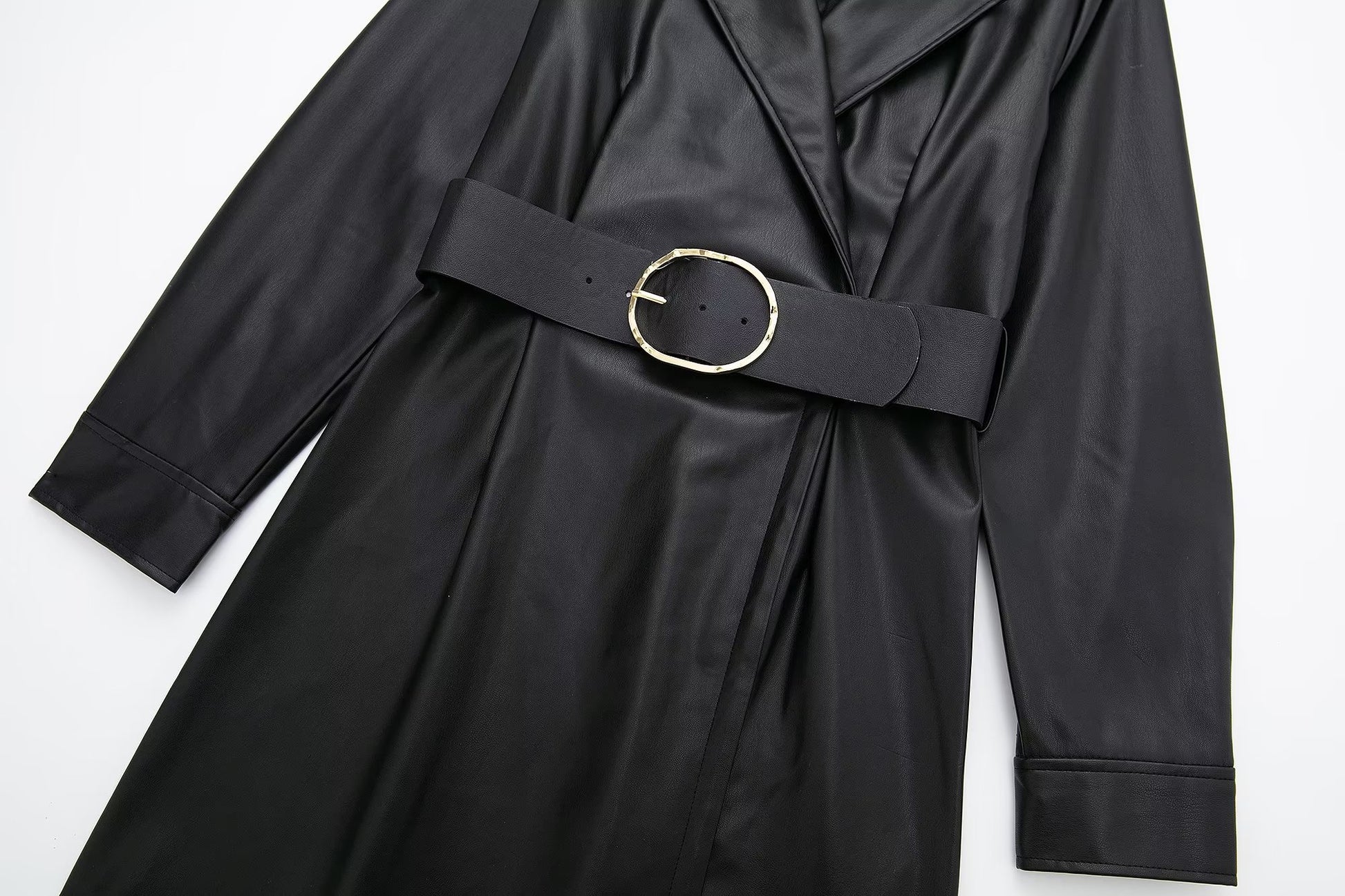 Faux Leather Blazer Dress