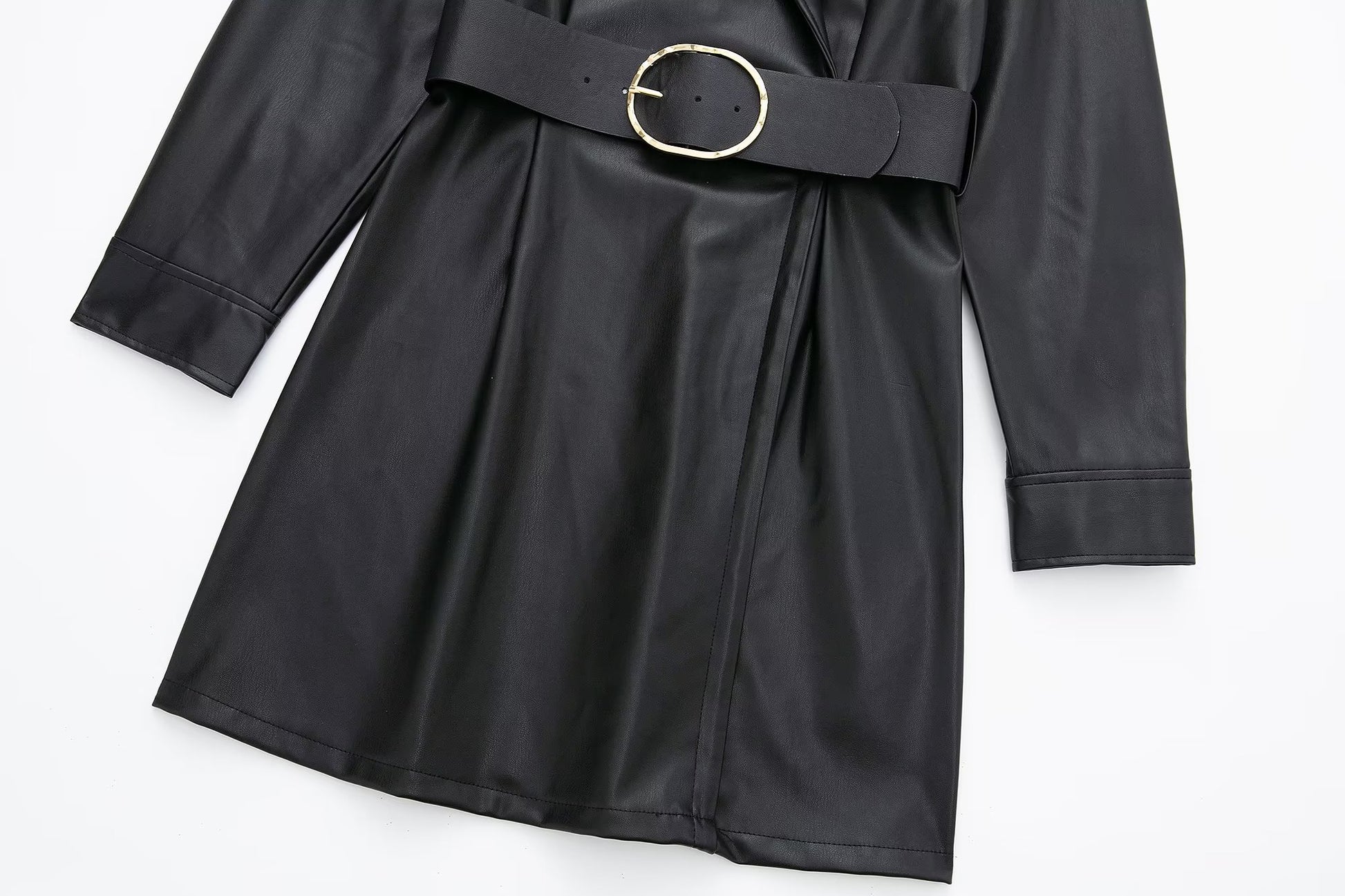 Faux Leather Blazer Dress