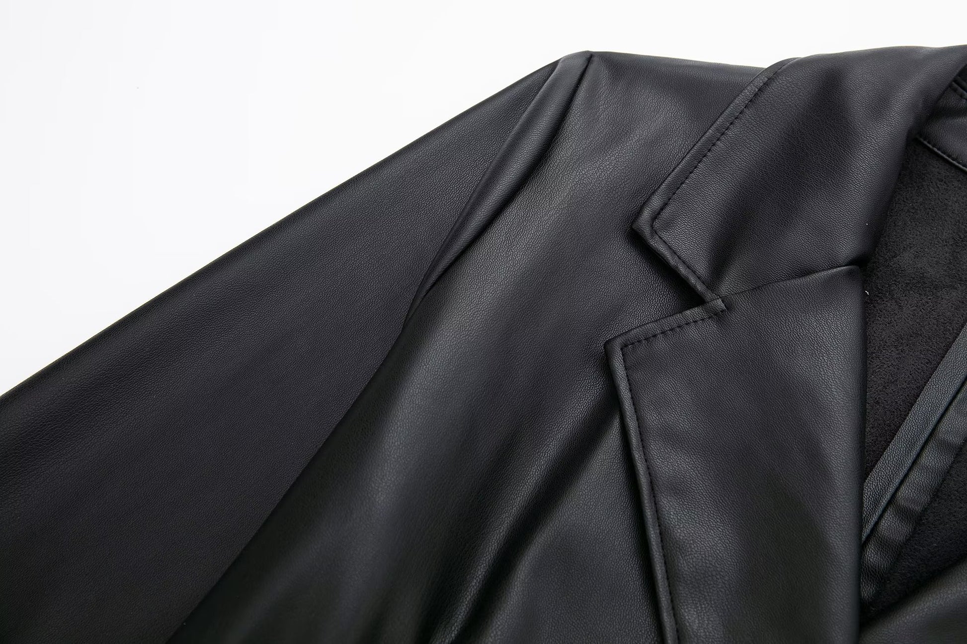 Faux Leather Blazer Dress