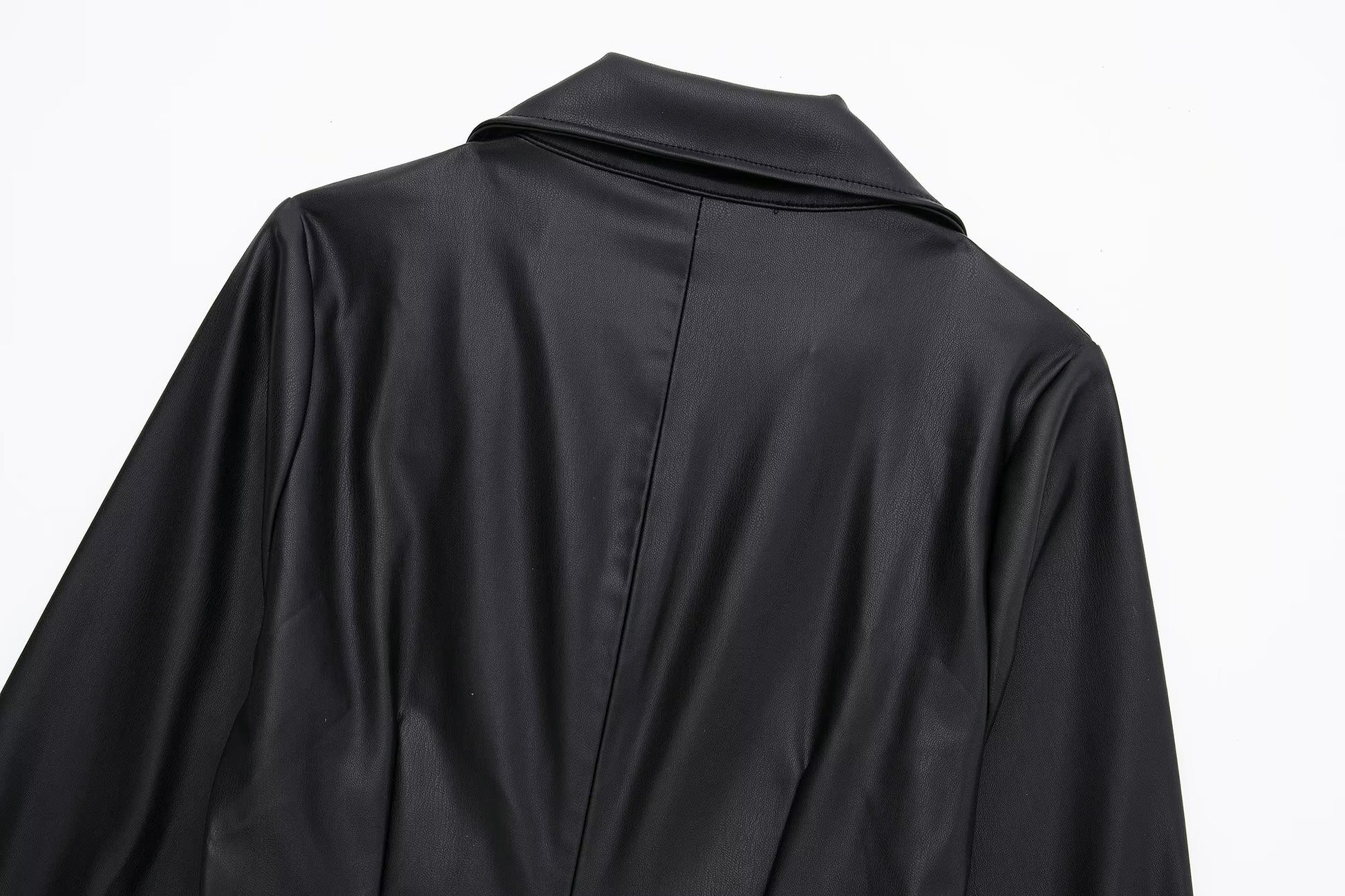 Faux Leather Blazer Dress