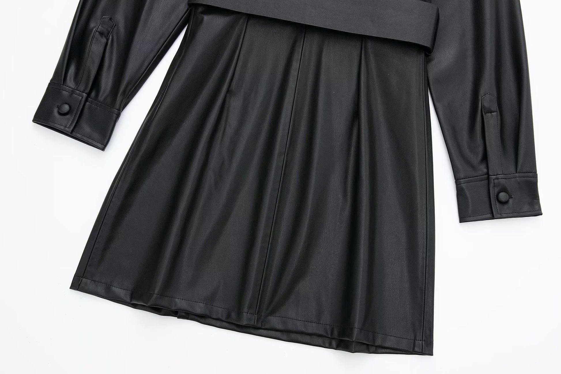 Faux Leather Blazer Dress