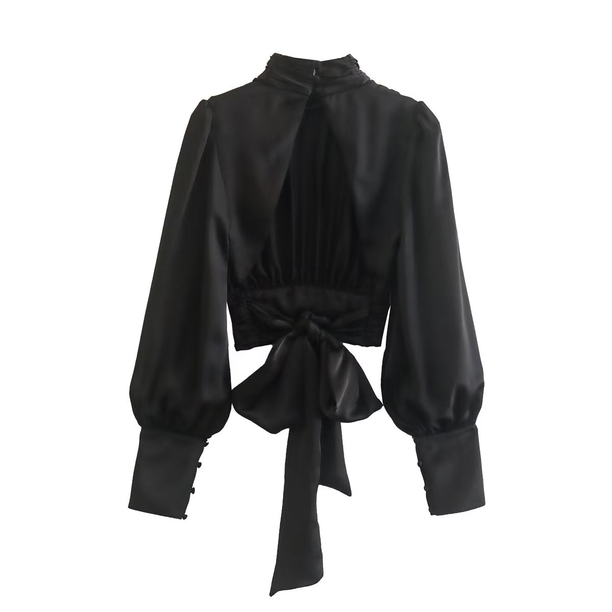 BACKLESS TIED RUCHED TOP