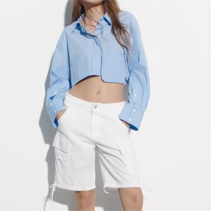 LONG SLEEVE CROP SHIRT
