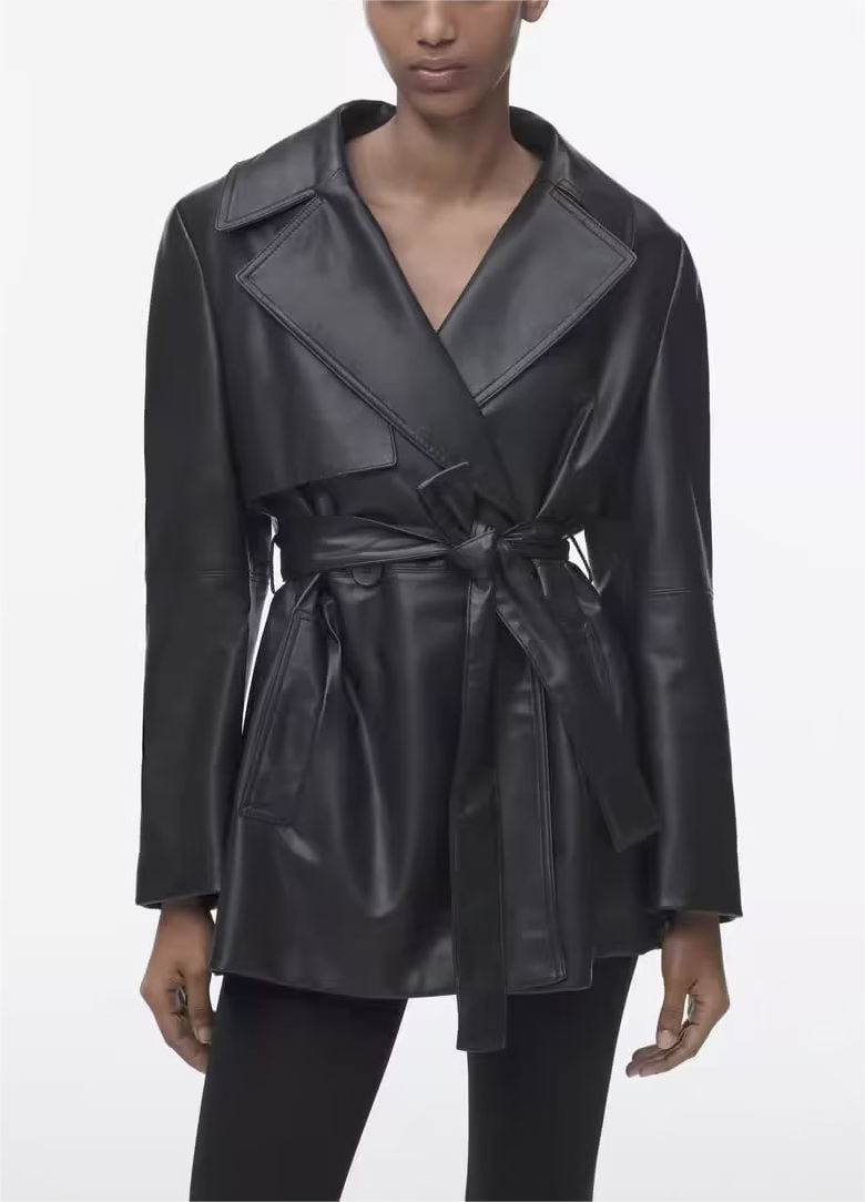Faux Leather Coat