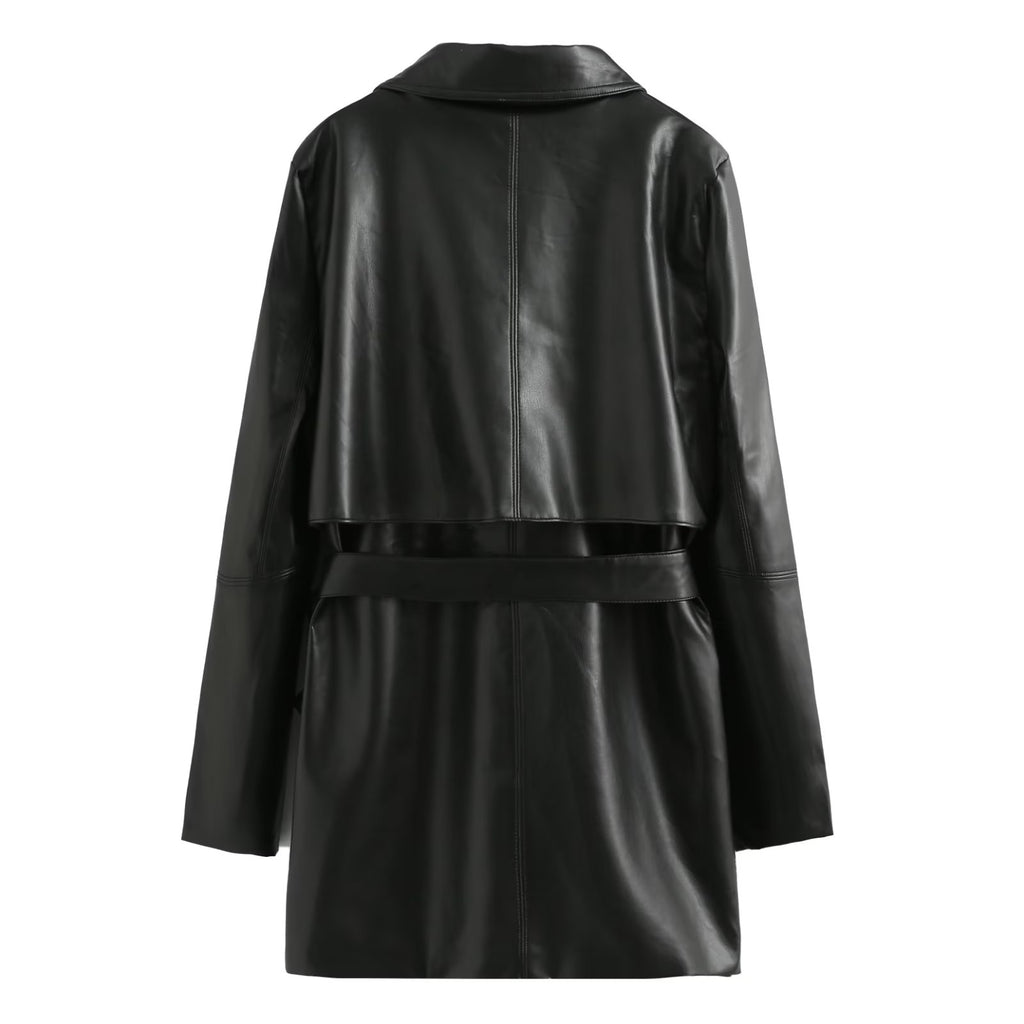 Faux Leather Coat