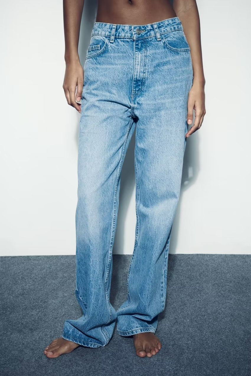 Straight Leg Denim Jeans