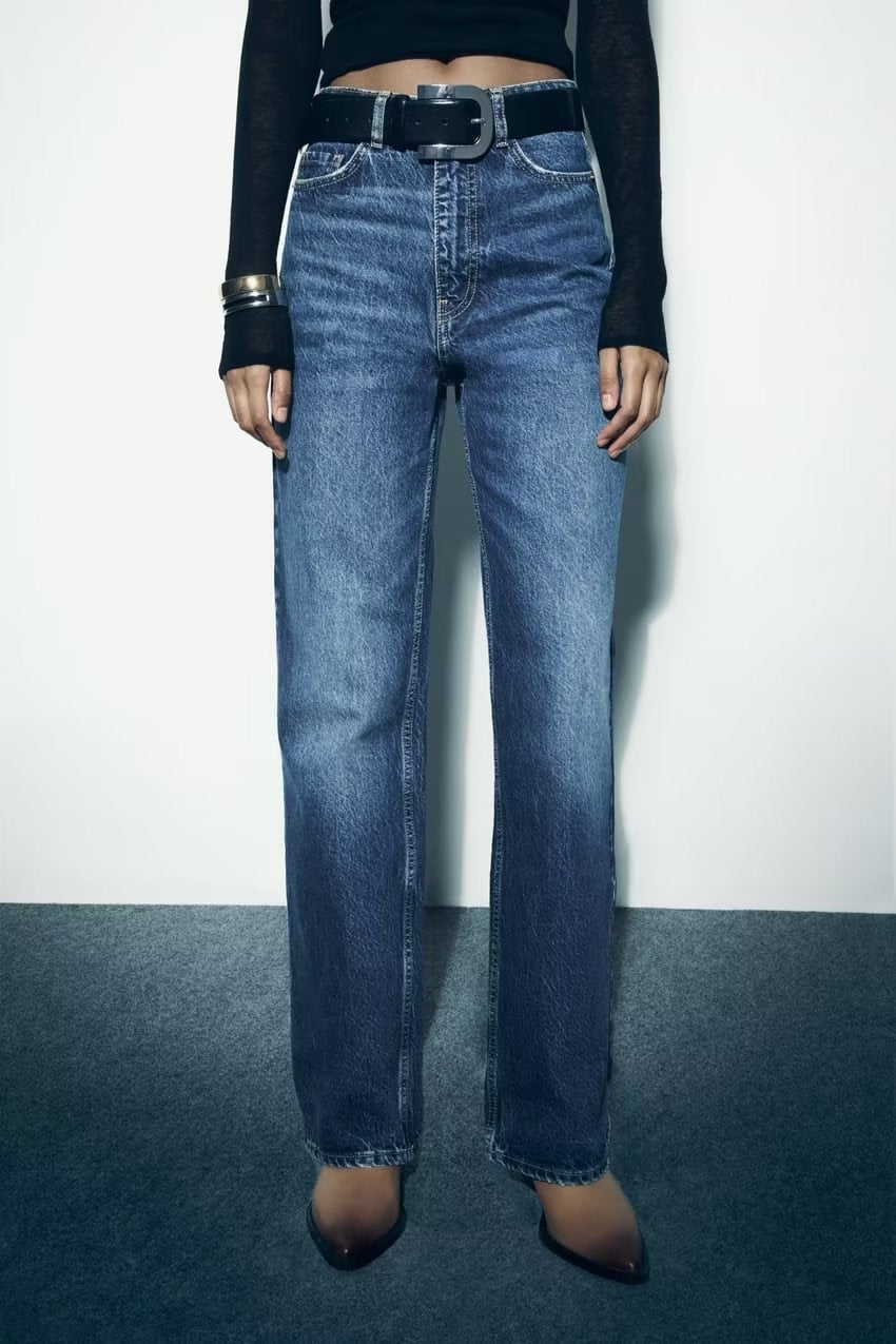 Straight Leg Denim Jeans