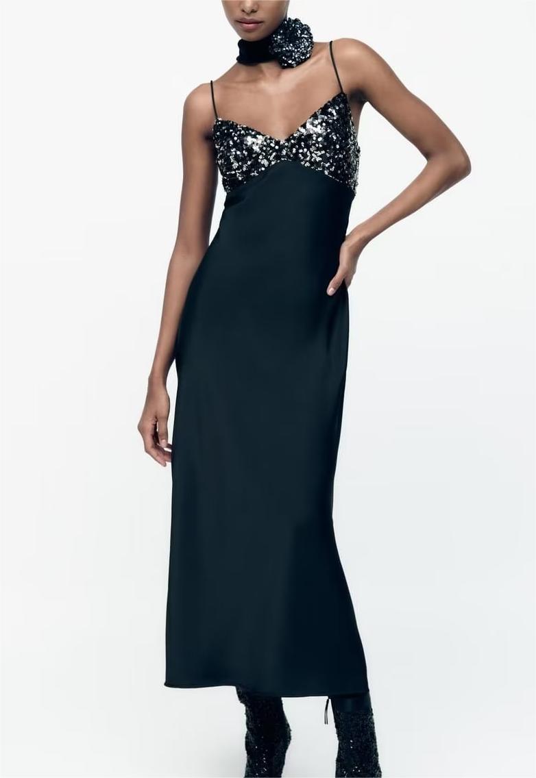 BLACK SPARKLING DRESS