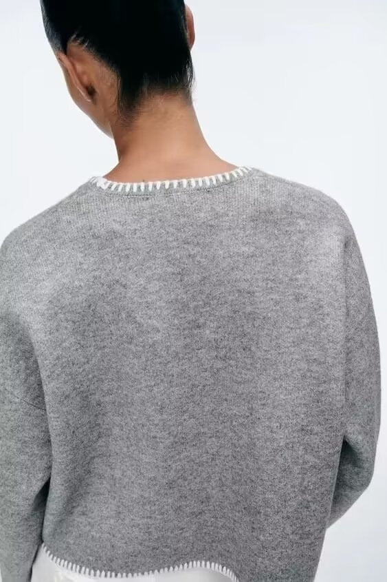 CONTRAST CROP KNITWEAR