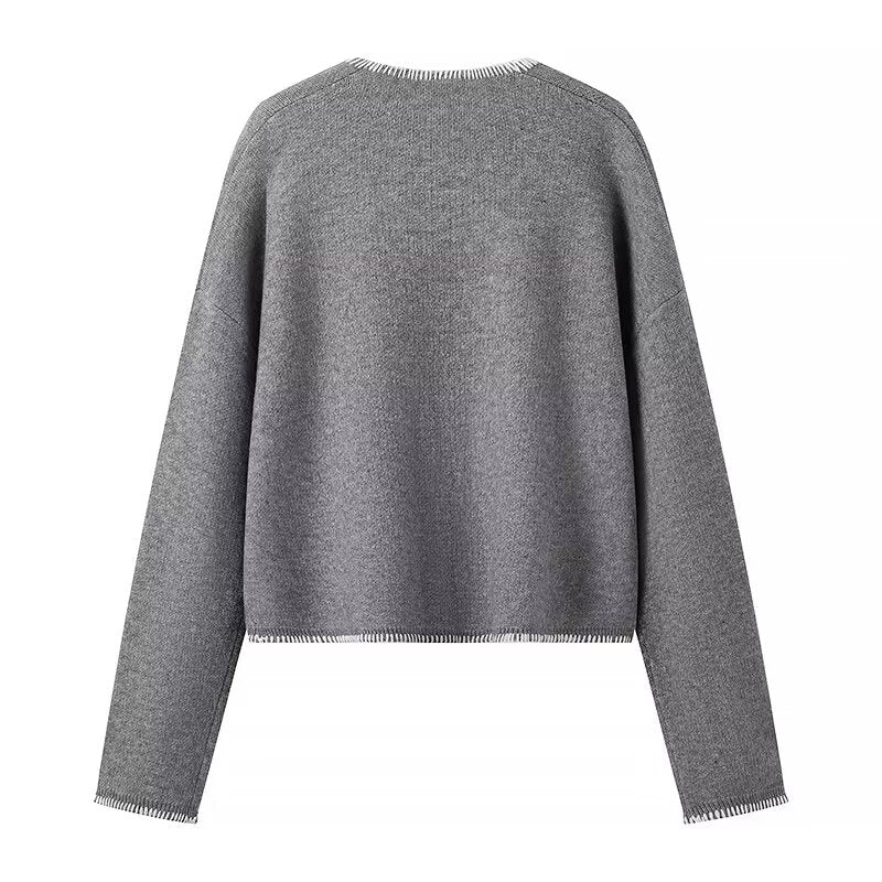 CONTRAST CROP KNITWEAR