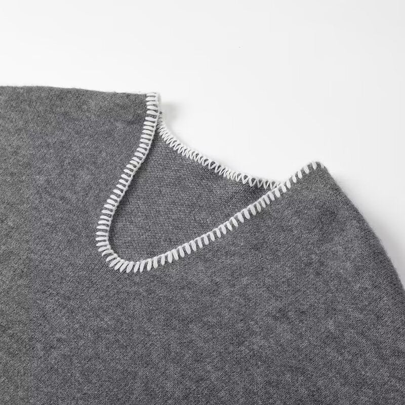 CONTRAST CROP KNITWEAR