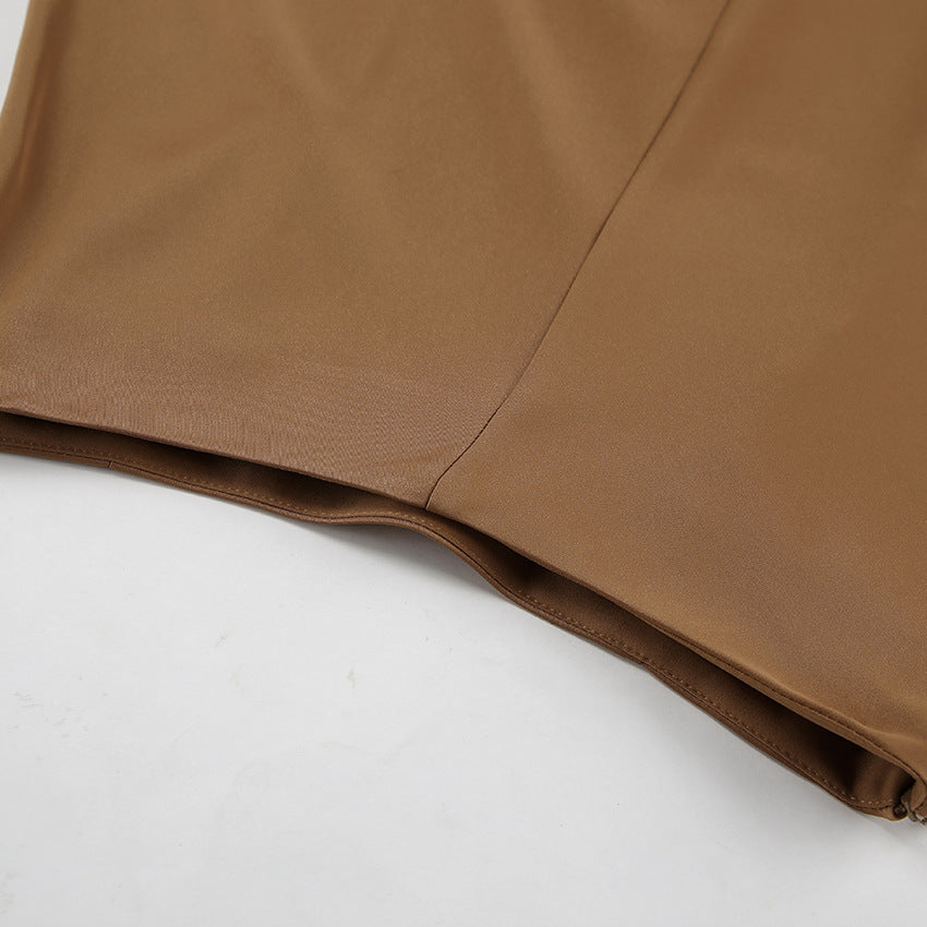 SATIN SPLIT SKIRT