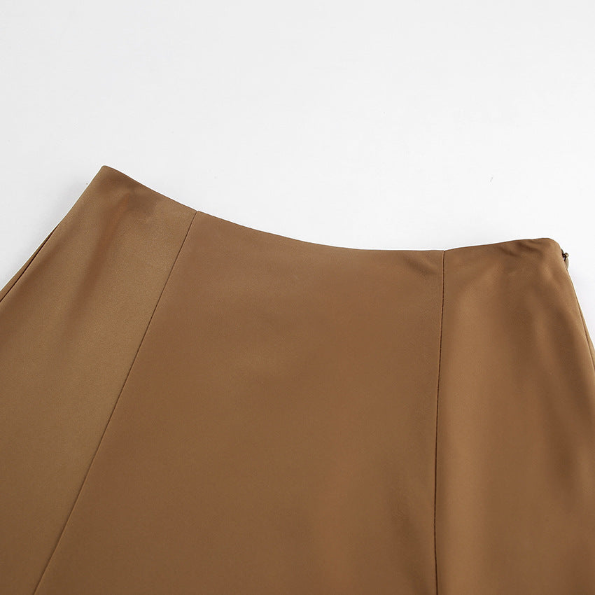 SATIN SPLIT SKIRT