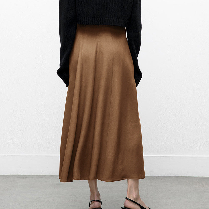 SATIN SPLIT SKIRT